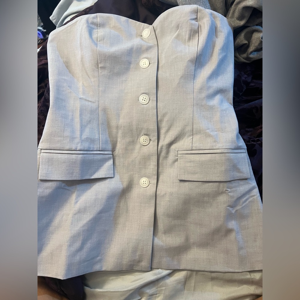 Forever 21 Gray Button Down Shirt